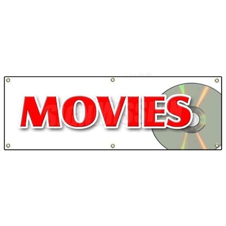 Signmission MOVIES BANNER SIGN theatre motion picture cinema watch popcorn flick B-72 Movies
